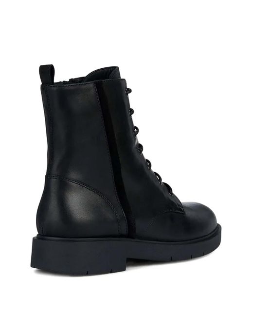 Geox Black Spherica Ec1 Lace-Up Zip Boots