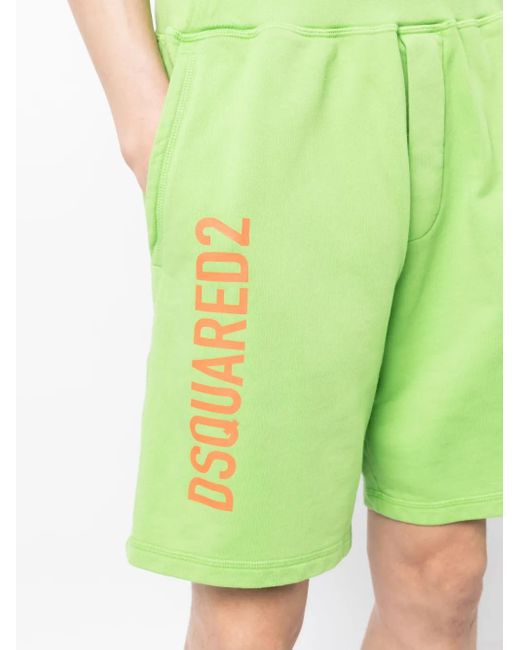 Bermudas Con Logo Estampado DSquared² de hombre de color Green