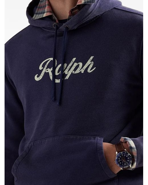 Polo Ralph Lauren Blue Logo-Print Hoodie for men