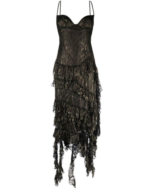 Del Core Black Lace-detail Bustier Dress