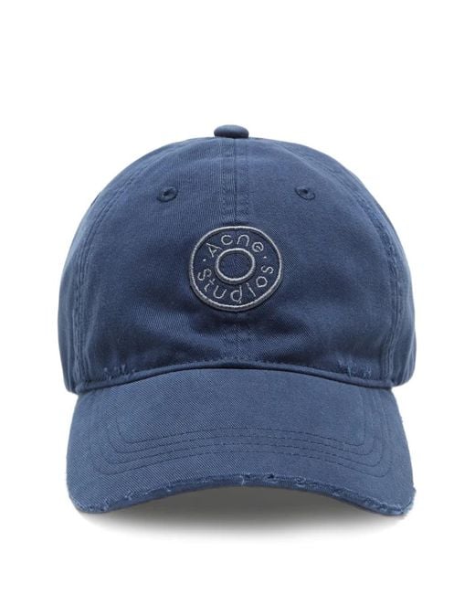 Acne Blue Logo-Embroidered Cap