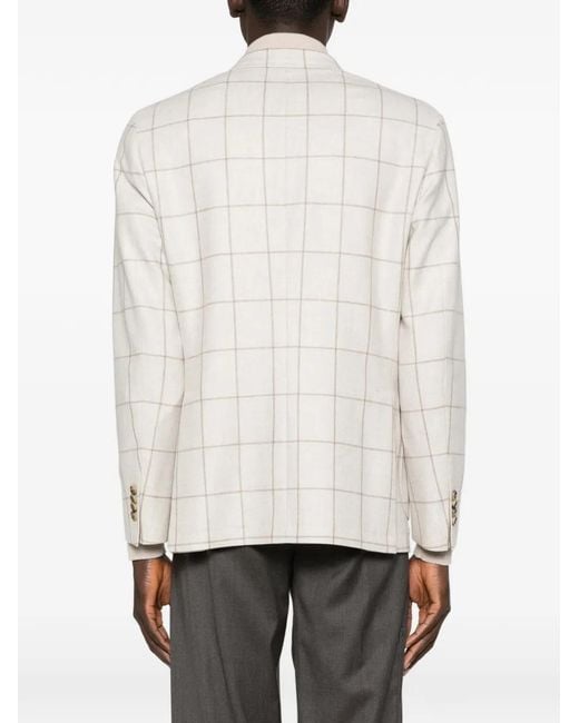 Latorre White Grid-Pattern Blazer for men