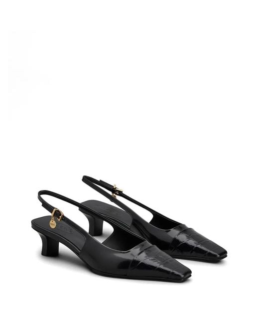 Tod's Black Buckle-Charm Pumps