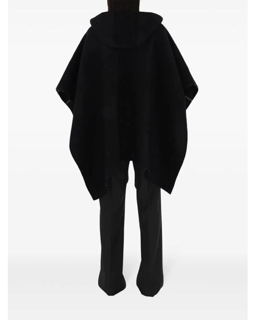 Burberry Black Reversible Check Cashmere Cape