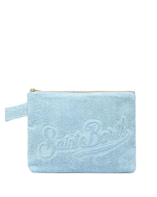 Mc2 Saint Barth Blue Light Pareasy Pochette With Jacquard Saint Barth Logo