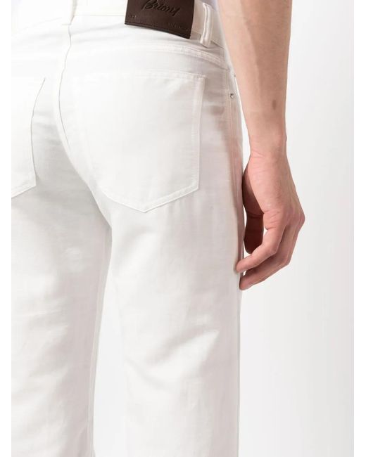 Brioni White Five-Pocket Slim-Fit Trousers for men