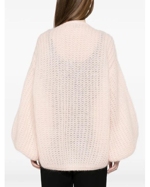 Totême  Pink Wool Puffed Cardigan