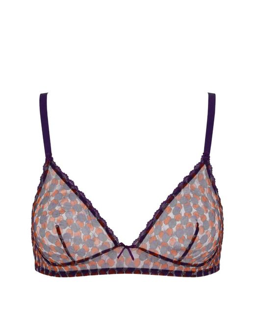 Laura Urbinati Purple Soutien-Gorge En Tulle À Imprimé Géométrique