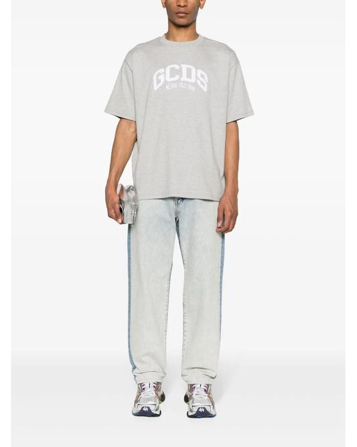 Gcds Gray Logo Loose T-Shirt for men