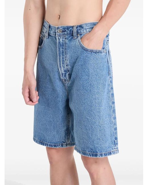 Shorts Denim Con Effetto Schiarito di Calvin Klein in Blue da Uomo