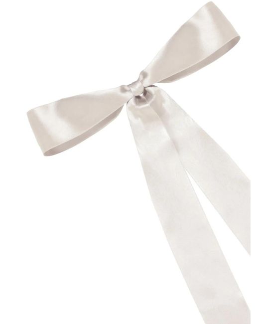 Jennifer Behr White Darla Silk Bow Barrette