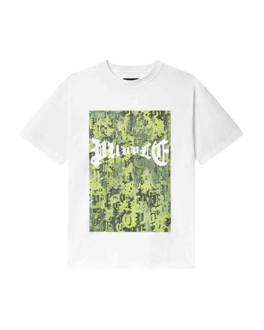 Purple Brand Green Camo-Print Crew-Neck T-Shirt for men