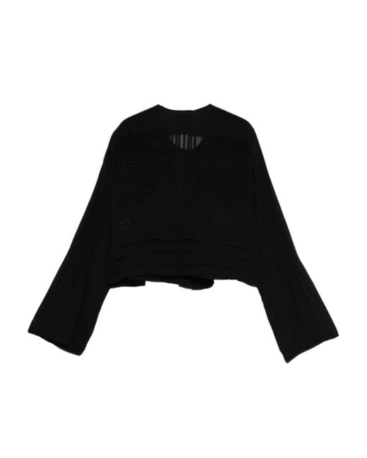 Isabel Marant Black Pleated-Panel Blouse