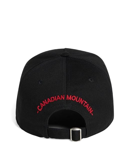 DSquared² Black Logo-Patch Baseball Cap for men