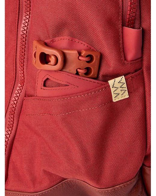 Visvim Red Leather-Trim Backpack for men