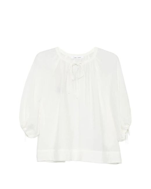Samsøe & Samsøe White Samateran Tie-Neckline Blouse