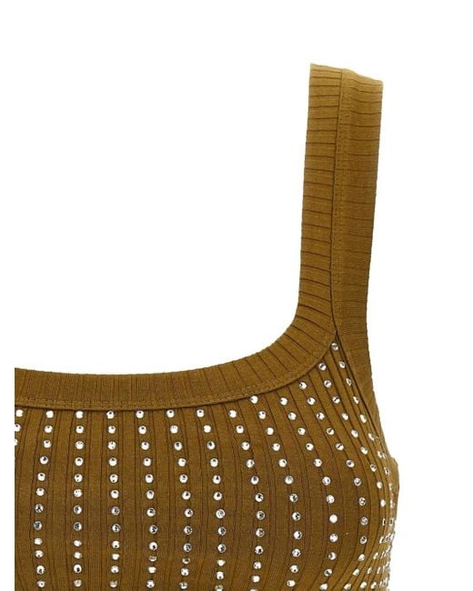 The Attico Brown Ribbed Cotton Jersey Top