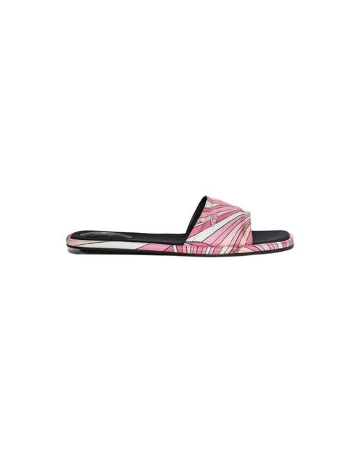 Emilio Pucci Pink Yummy Slide Sandals