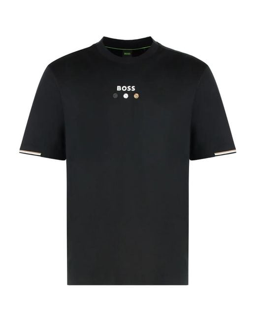 Boss Black Logo-Detail Cotton T-Shirt for men