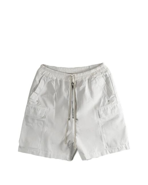 Rick Owens Gray Cargo Zip Shorts for men