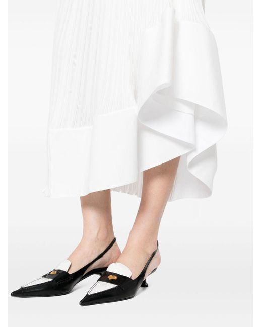Jupe mi-longue à design plissé Lanvin en coloris White