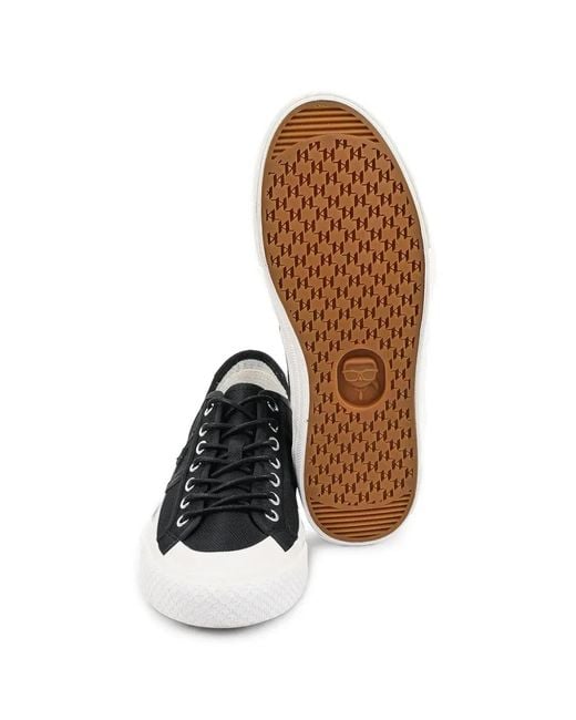 Karl Lagerfeld White Logo-Patch Lace-Up Sneakers for men