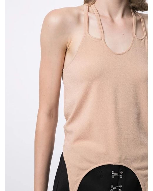 Dion Lee White Teardrop Hoisery Tank Top