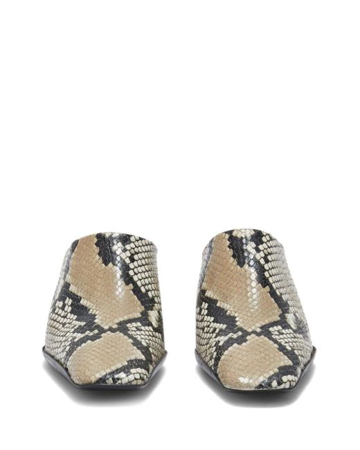 Jil Sander Natural Leather Mule With Python Print