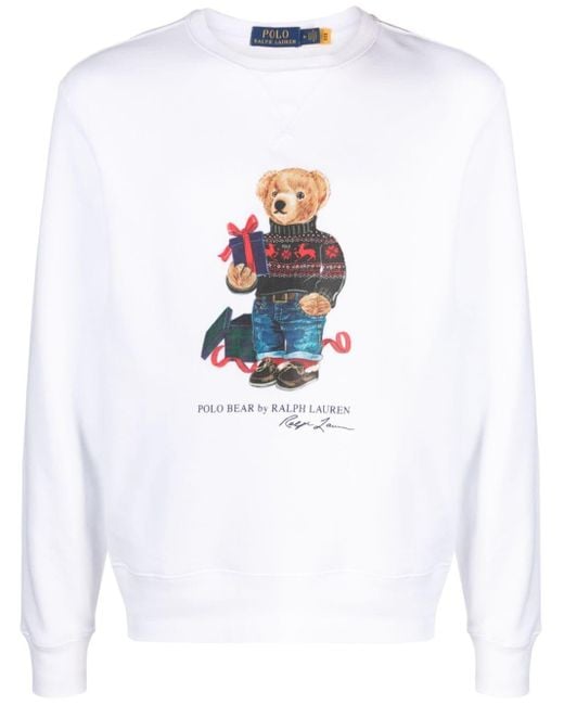 Polo Ralph Lauren Sweatshirt mit Teddy-Print in White für Herren