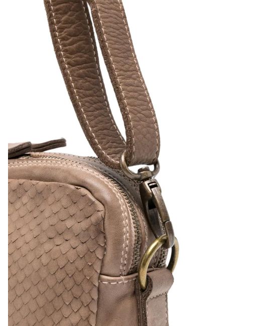 SOMMET Natural Arlo Cobra Scaled-Effect Leather Shoulder Bag