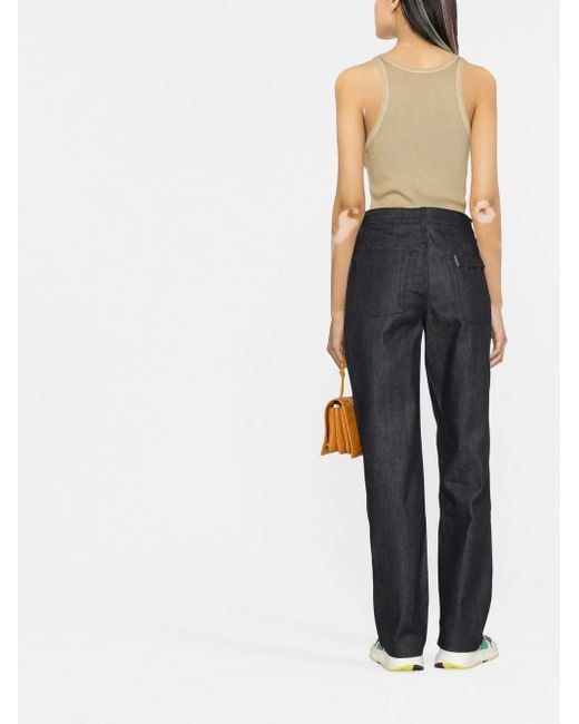 Jil Sander Blue High-Waisted Straight-Leg Jeans