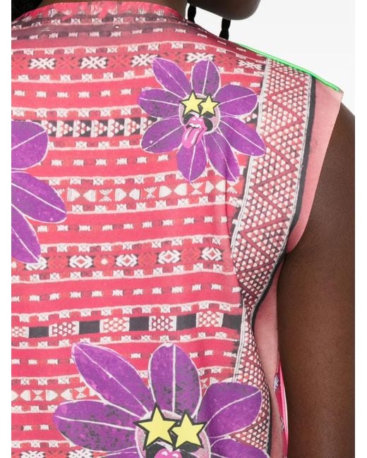 The Artistylist Pink Graphic-Print Sleeveless Mini Dress