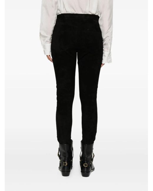 Isabel Marant Black Dorothea Zip-Cuffed Suede Trousers