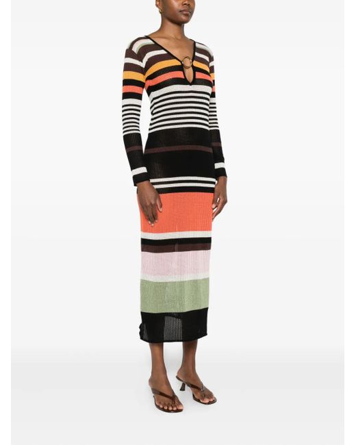 Cala De La Cruz Brown Magna Midi Dress