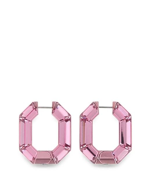Swarovski Pink Lucent Crystal Hoop Earrings