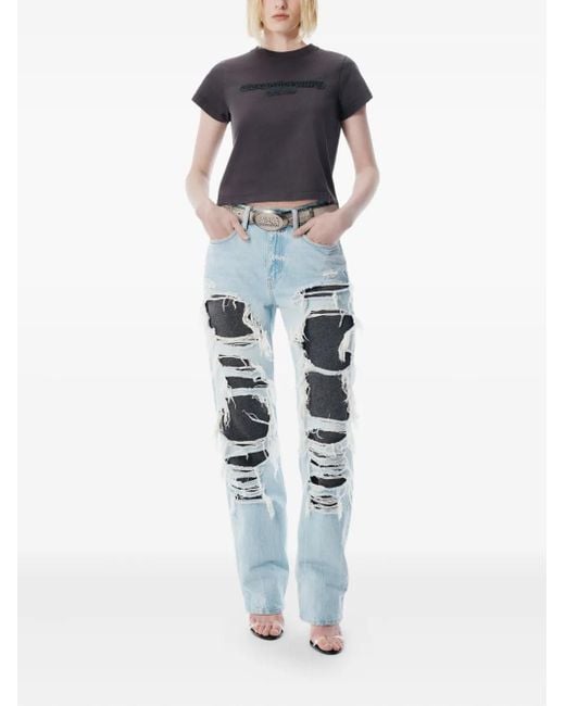 Alexander Wang Blue Embroidered T-Shirt