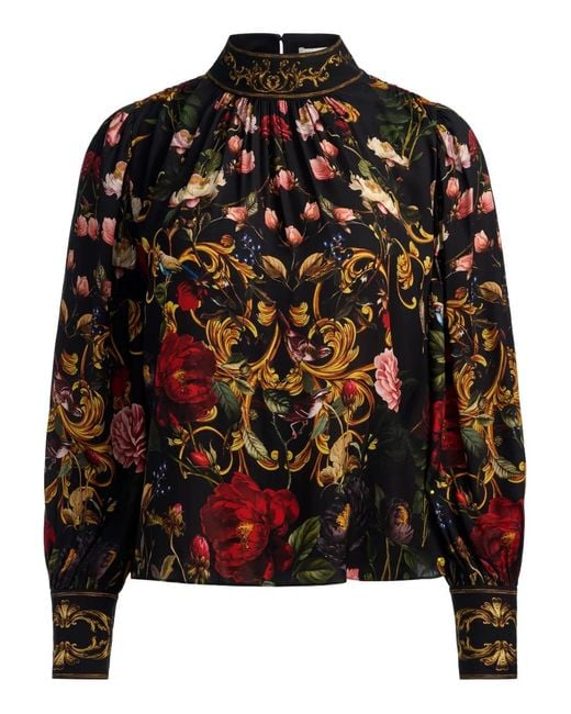 Alice + Olivia Black Marion Blouse