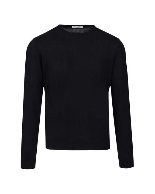 Al Duca D'aosta Blue Fine-Knit Crew-Neck Sweater for men