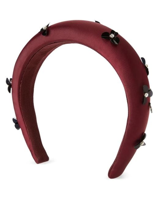 Maison Michel Red Miwa 3D Sequin-Embellished Headband