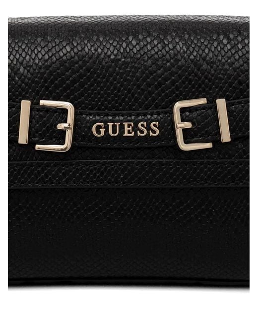 Guess Black Buckle-Detail Shoulder Bag