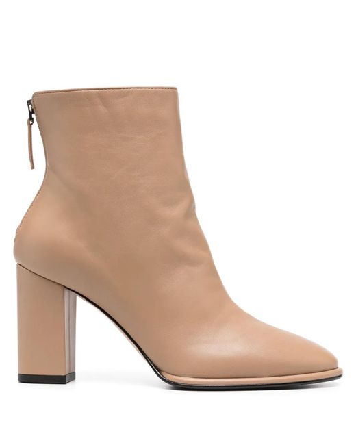 Le Silla Natural Elsa 85Mm Leather Ankle Boots