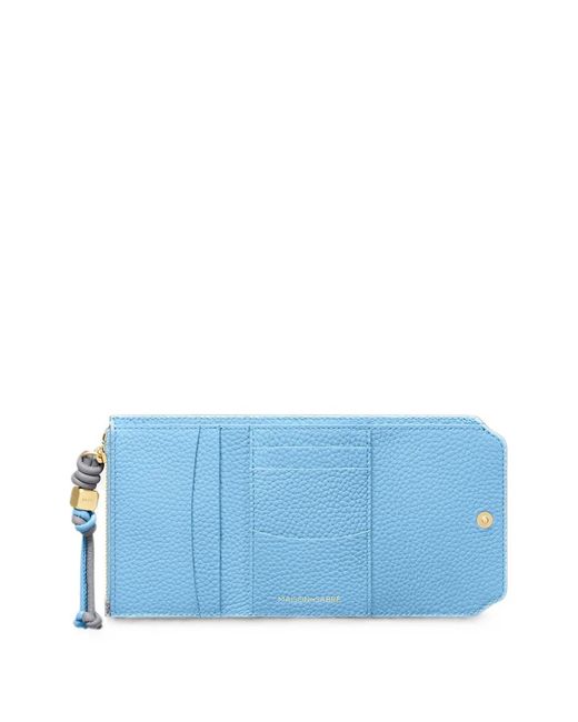 Maison De Sabre Gray Pebbled Leather Trifold Wallet