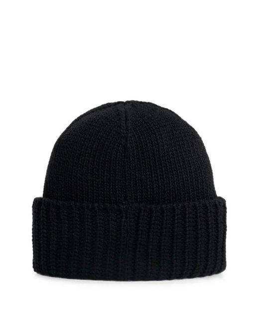 DSquared² Black D2 Upside Down Knit Beanie for men