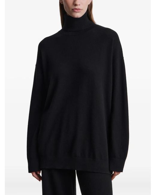 12 STOREEZ Blue Turtleneck Knitted Sweater