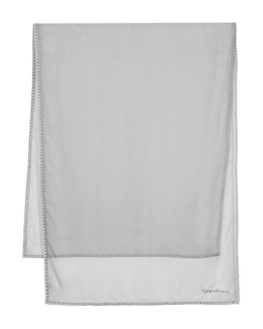 Bufanda con logo bordado Giorgio Armani de color Gray