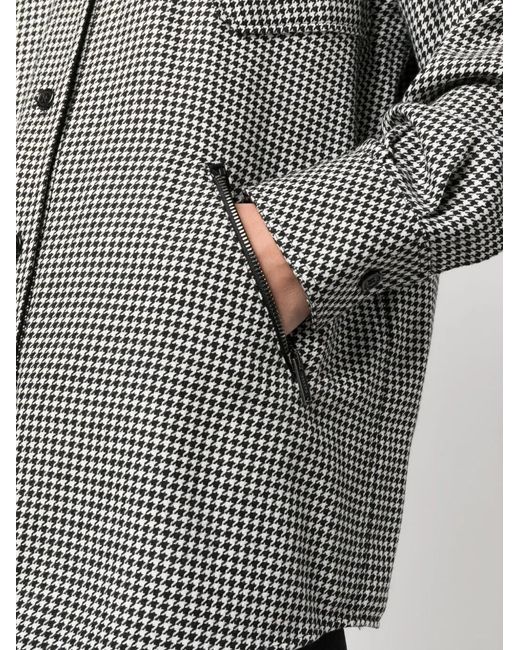 Iceberg Gray Houndstooth-Pattern Shirt Jacket