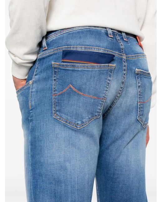 Jacob Cohen Blue Nick Mid-Rise Slim-Fit Jeans for men