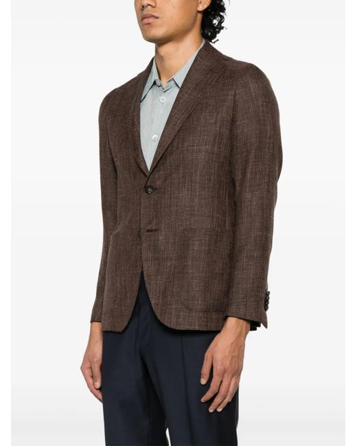 Tagliatore Brown Mélange-Effect Blazer for men