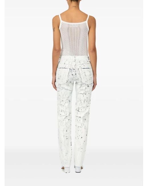 MM6 by Maison Margiela White Coated Jeans