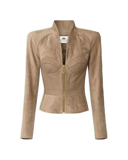 Elisabetta Franchi Natural Suede Jacket